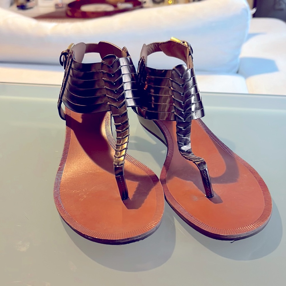Women’s Coach metallic bronze leather sandals size 8